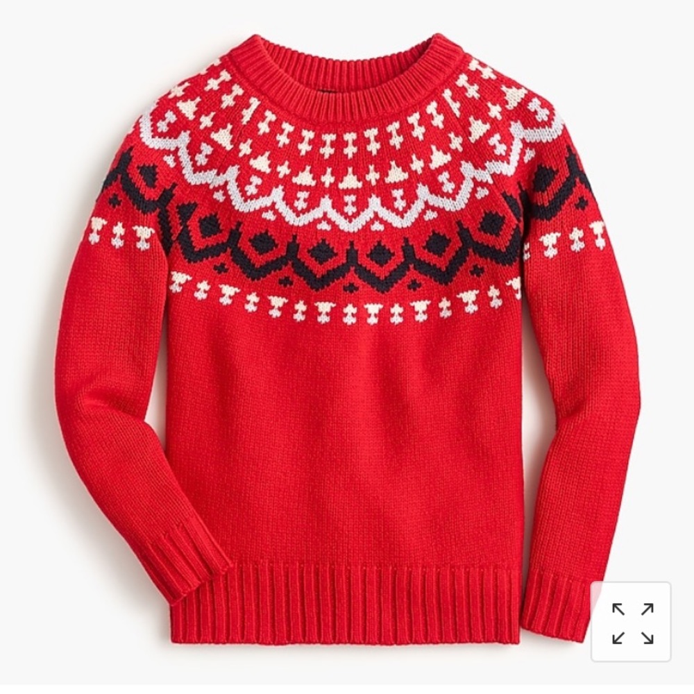 Crew neck sweater in vintage Fair Isle